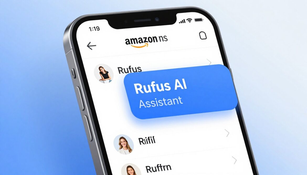 Amazon Rufus AI interface showing conversational shopping assistant helping customer find products