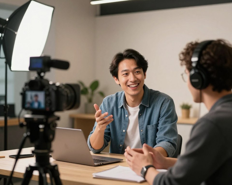 B2B content creator filming authentic video content for human-centered marketing strategy