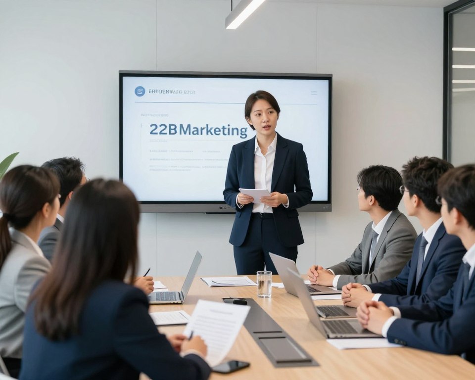B2B marketing professional answering questions about 2026 trends and strategies