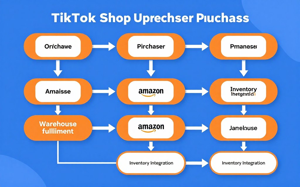 Diagram showing Amazon MCF fulfilling TikTok Shop orders Diagram showing Amazon MCF fulfilling TikTok Shop orders