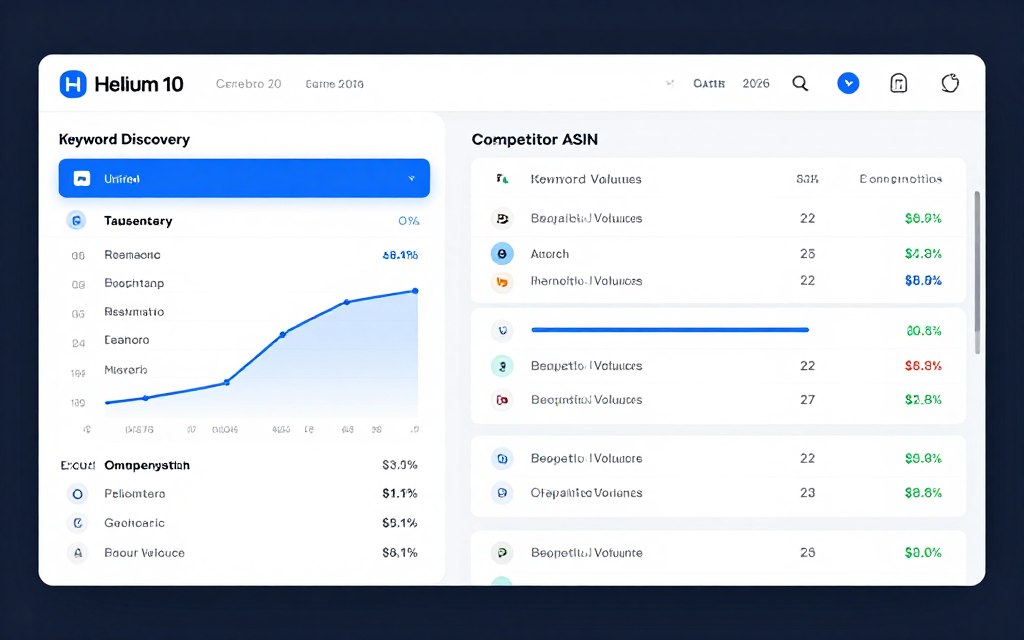 Helium 10 Cerebro unified keyword workflow interface showing merged Magnet functionality with competitor analysis and keyword discovery in single dashboard