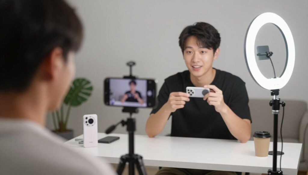 TikTok product video being filmed by creator TikTok product video being filmed by creator