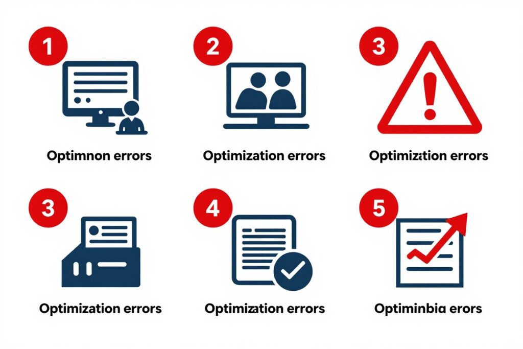 Warning signs showing common Rufus optimization mistakes with red X marks