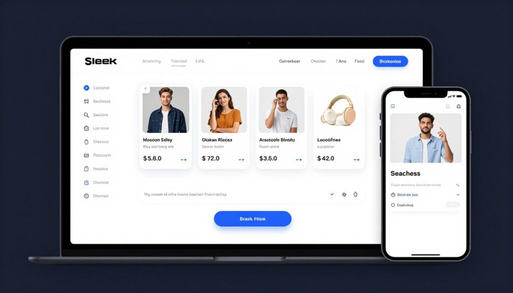 modern B2B e-commerce platform interface showing seamless digital buying experience